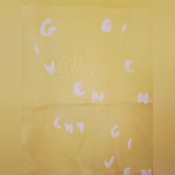GIVENCHY Letters Silk Yellow Long Scarf - Picture 5 of 7
